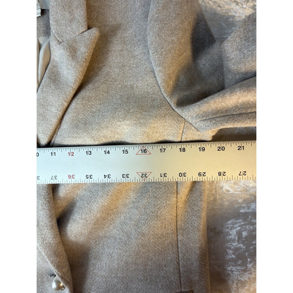 LOFT Petites Beige Double Breasted Blazer Pearl Button Jacket 8P - Picture 8 of 9